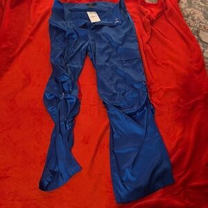 Blue Silky Dressy Pants